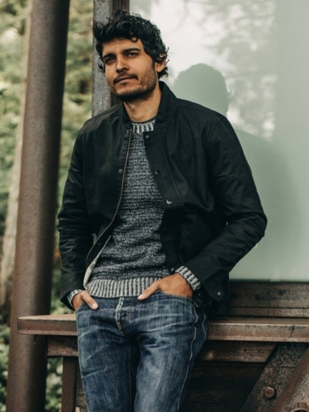 Taylor Stitch | Bomber Jacket In Black Dry Wax Men's Size 40 Medium Huckberry